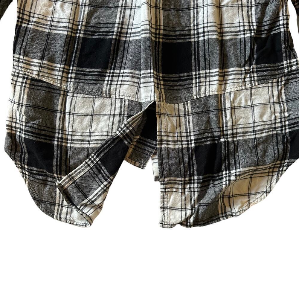 Cloth & Stone Shirt Button Down Plaid Black and White Small - Picture 5 of 7
